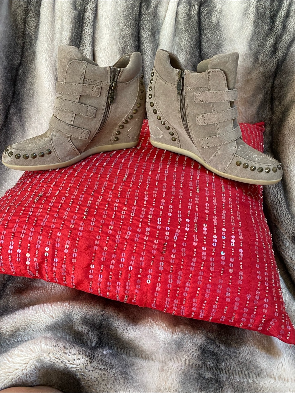 Ash Suede Leather Limited Edition Metal Studded Boots NWOT - Picture 5 of 16